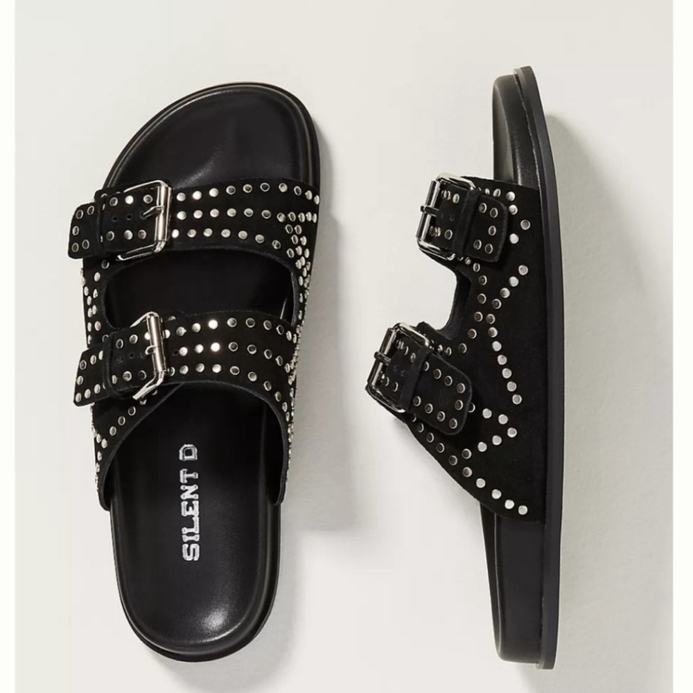 ISO Black studded slide sandals Silent D for Anthropologie Size 7